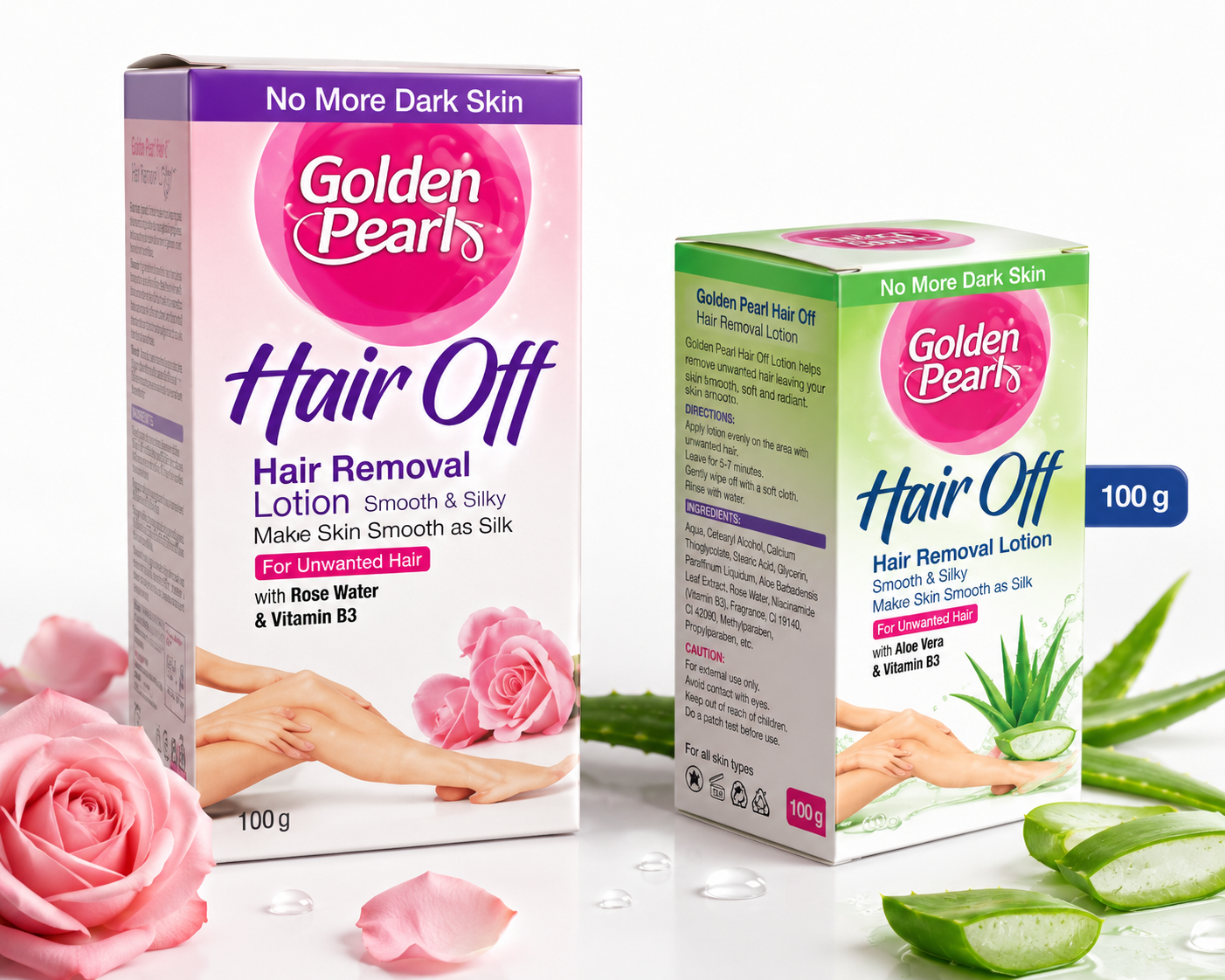 Hair Removal Cream Jar - Rose & Aloe Vera