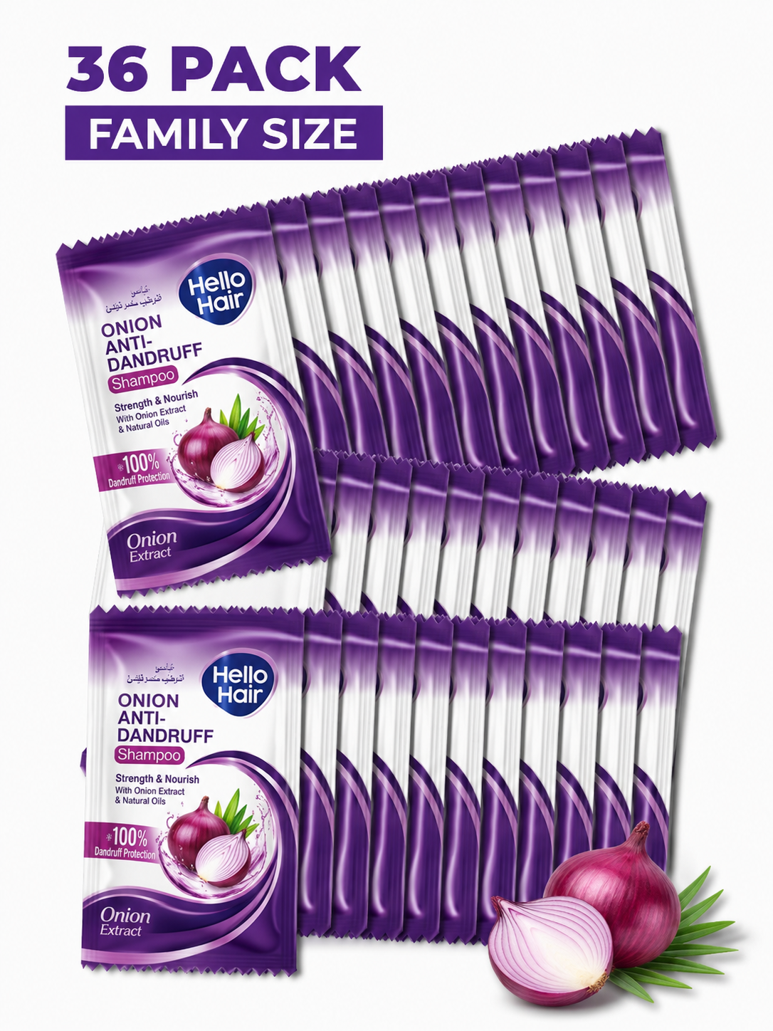 Hello Hair - Onion Shampoo 4ml-Sachet 432pc