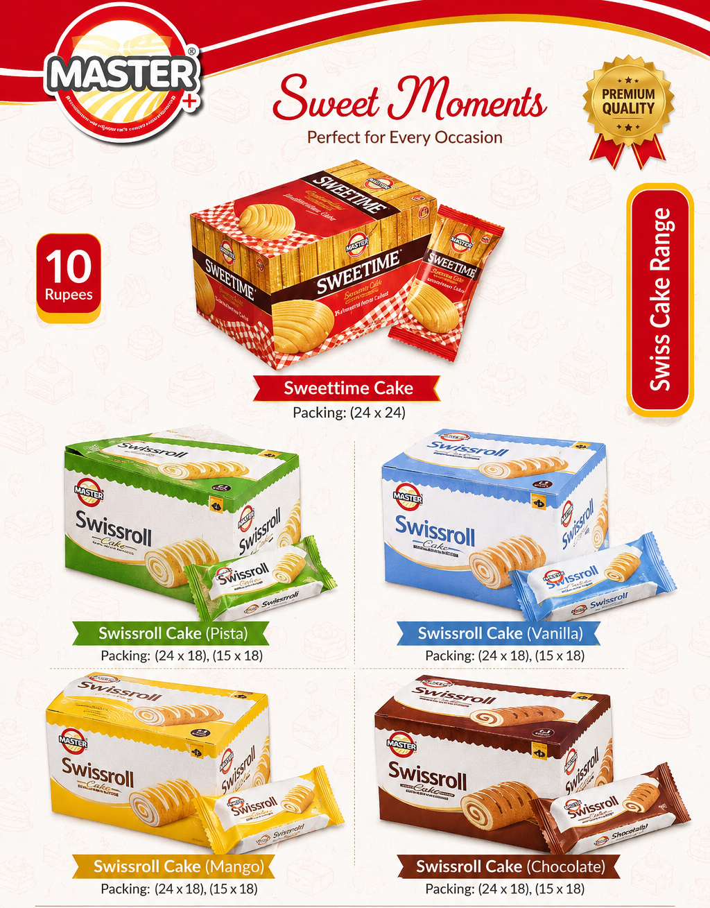 Master Swissrooll Cake Rs 10  