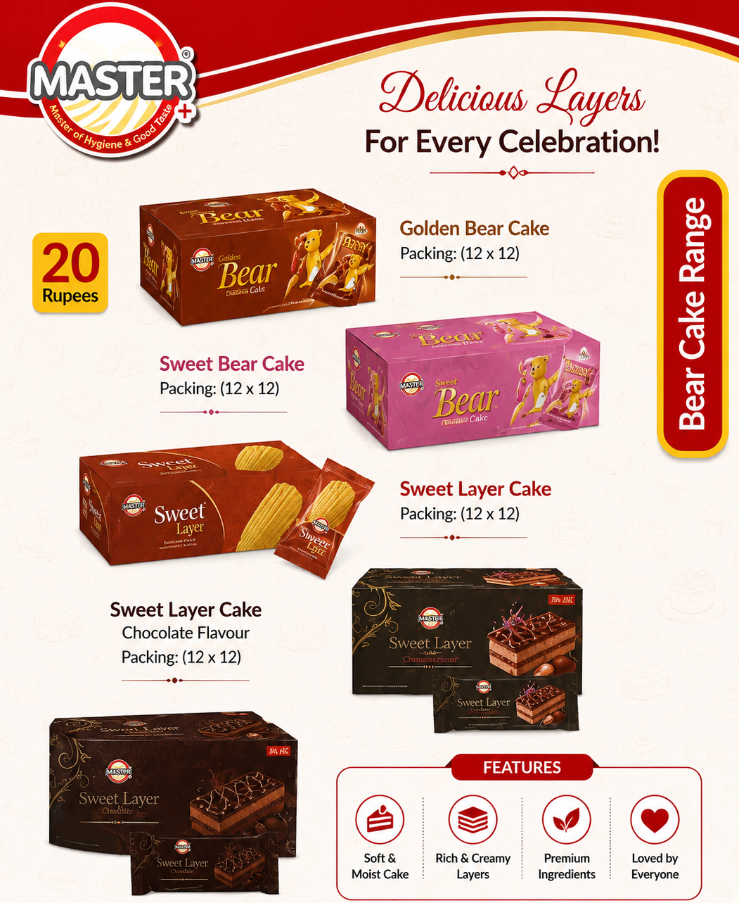 Master Golden Bear Cake Rs20 