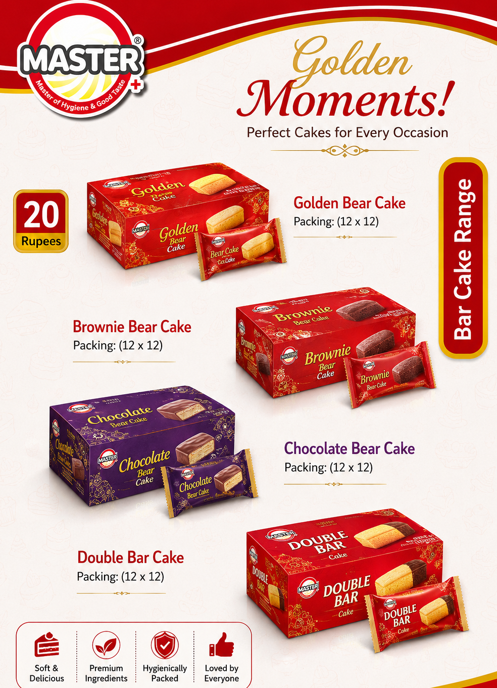 Master Golden Bar Cake Rs20 