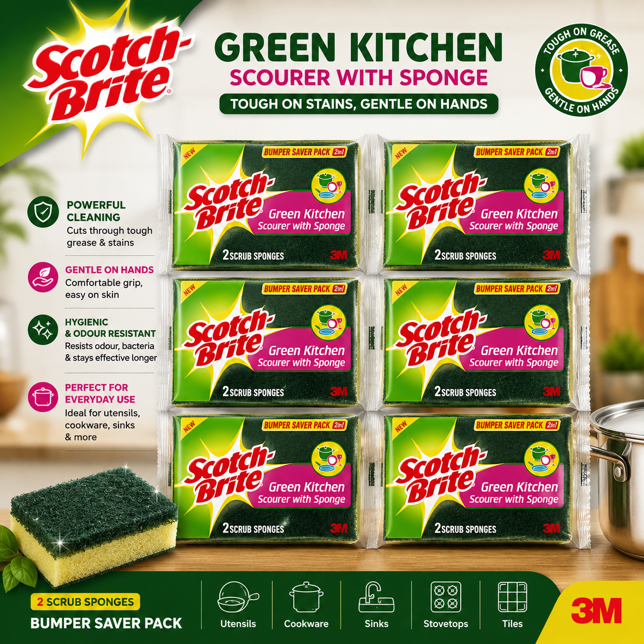Scotch Brite Bumper Saver Pack 2 in 1,12+1